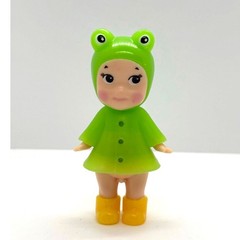 New Kewpie/Angel Collectible Mini Figure, Green Frog w/Raincoat, Open Blind Box