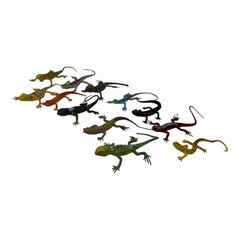 Guaishou Artificial Model Reptile Lizard Animal 12 Piece Set, Multi Color
