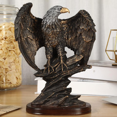 10.25″ Tall Patriotic Eagle on Rocks Statue Wild Bird Eagle Decorative Bronze Pa