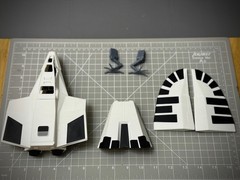 Buck Rogers Warhawk Hawk Ship Model 11in. (BLACK & WHITE)