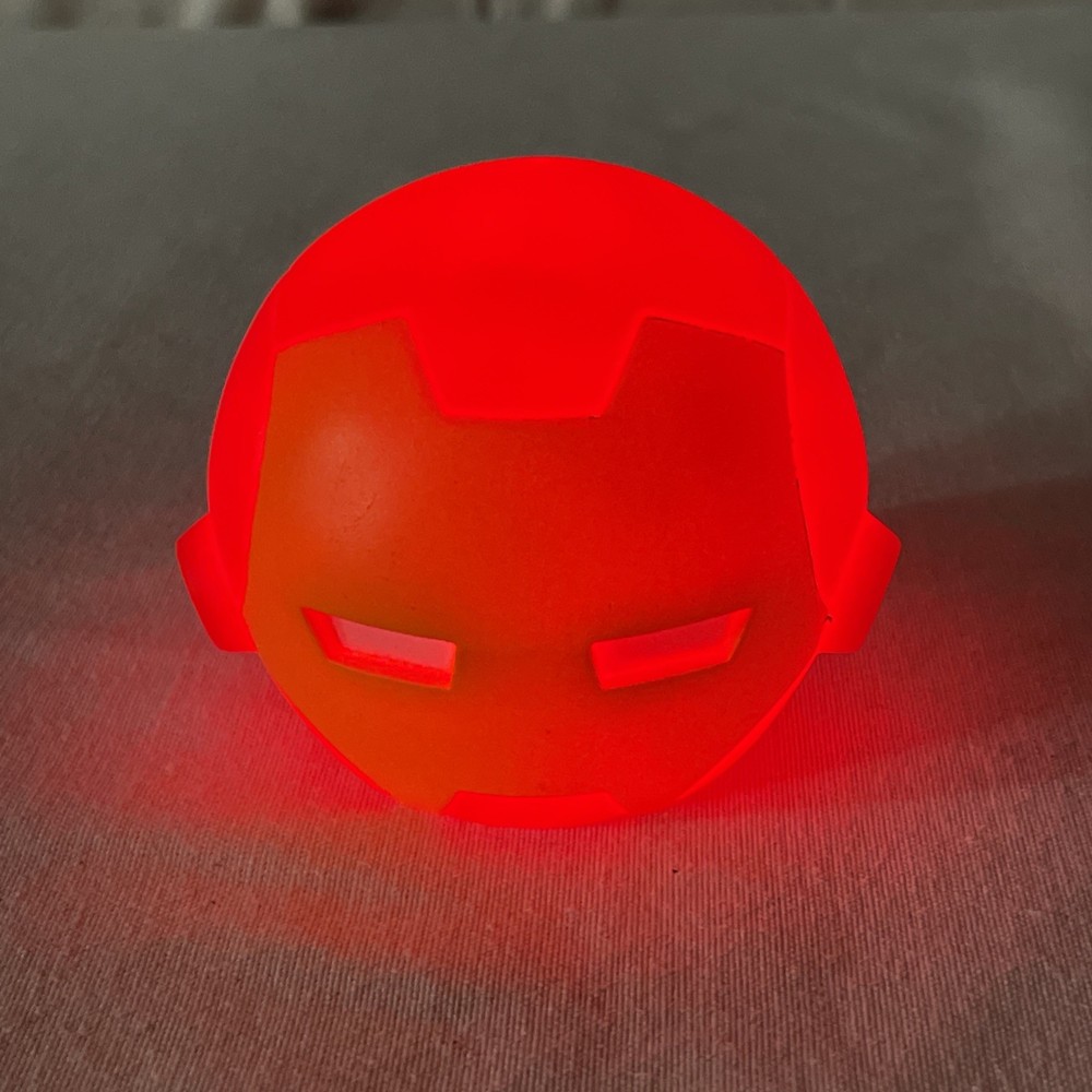 Marvel Avengers Iron Man Helmet Figure 3″ Red Yellow Battery Power Night Light