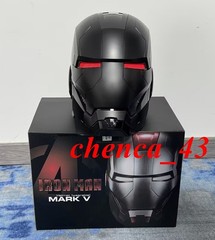 New in US!! Autoking Iron Man Helmet Full Black MK5 1/1 Voice-controll Mask Gift