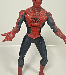 Marvel Spider‑Man 12″ Action Figure 2004 Red Black Fully Jointed Movie Toy VTG