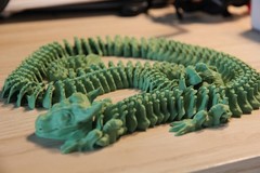 3D Printed Articulated Dragon, 37 inch, black, blue ,green,purple,red,white,gold