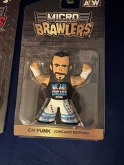 NEW Wrestling MICRO BRAWLERS CM PUNK Chicago AEW & RETRO INDY Set of 2 SOLD OUT!