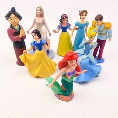 Disney princess Prince Figures Lot Of 8 Pvc Plastic Cake Toppers Wendy Mulan