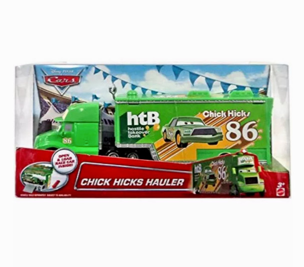 Disney Pixar CARS CHICK HICKS HAULER 1:55 TRUCK RARE VHTF SEMI TRAILER #86