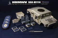 New GO-TRUCK 1/6 Scale Heavy Armored HMMWV UAH-M1114 Car Model For 12” INSTOCK