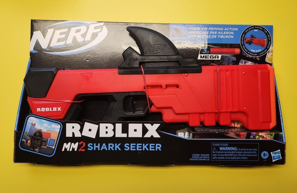 Nerf Roblox MM2 Shark Seeker Gun *Exclusive Virtual Item Code Included* NIB