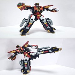 Metal Cardbot S Blast Train Red Transforming Robot Train Toy Korea 2025