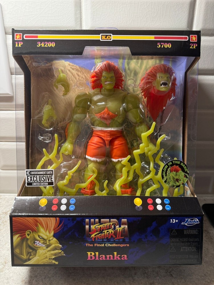 Ultra Street Fighter II Blanka Glow-in-the-Dark 6″ Jada EE Exclusive – IN HAND