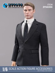 1/6 Scale Men Business Suit Full Set BLACK For 12″ Hot Toys Ganghood Male Figure