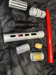 Star Wars LFL 2007 Hasbro Red Dark Side Lightsaber Build A Saber PARTS LOT