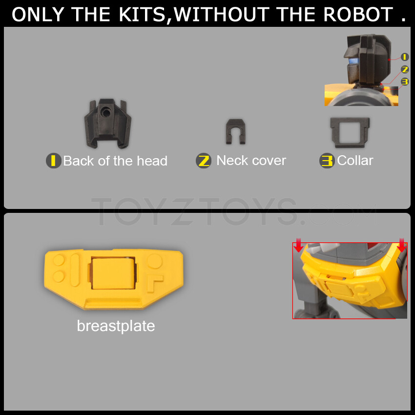 Head Filler Chest Armor / breastplate Upgrade Kit For NA H44 Umir Grimlock