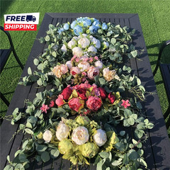 Wedding Arch Flowers, 30 Inch Rustic Artificial Floral Swag for Door Lintel, Gre