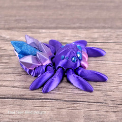 Crystal Spider 3D Printed Articulated Flexi Fidget Toy Gift – 2″ Long