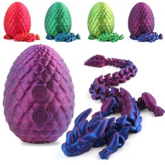 Easter Gift 3D Printed Dragon Full Articulated Dragon w/Egg Colourful Decorative
