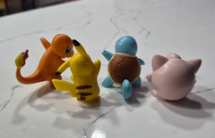 Pokemon Action Figures Pikachu , Charmander Squirtle and Jiggepuff Bundle of 4