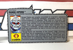 GI Joe Cobra Range Viper 1990 v1 *100% COMPLETE w/Card, Near Mint!* Vintage ARAH