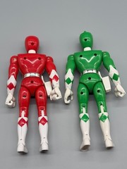 LOT 2 MMPR 8″ 1993 Mighty Morphin Power Rangers Bandai Red Green Ranger Vintage