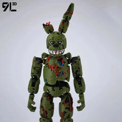FNAF 3D Printed Freddy Springtrap Action Figure 14cm Poseable Titan13 Toy