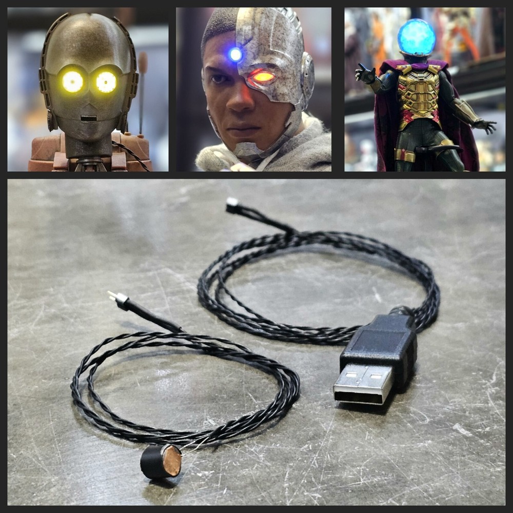 USB Battery Replacement Kit for SINGLE 1/6 Scale Figure with x1 LED, Hot Toys