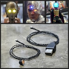 USB Battery Replacement Kit for SINGLE 1/6 Scale Figure with x1 LED, Hot Toys