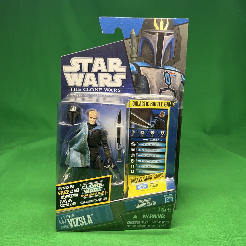 Star Wars The Clone Wars Pre Vizsla 3.75″ Figure CW08 w/ Darksaber – NEW