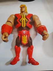 Action Figure, Red Black Yellow Beige Plastic Collectible, 12 in