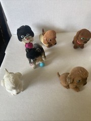 Vintage Puppy In My Pocket Flocked Dog Figures Lot Of 11
