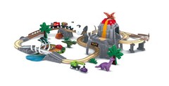 Dinosaur Railway Adventure Playset – Wooden Train Track Set for Kids, Fun Gift