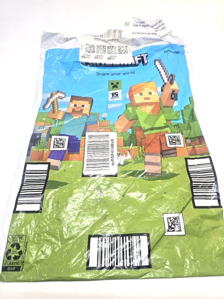 2024 used collectible Poly Mailer from amazon Minecraft 15 years Steve Alex USED