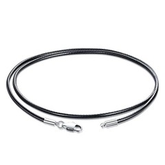 40-65cm Waterproof Braided Leather Necklace Cord Waxed Rope Lobster Clasp