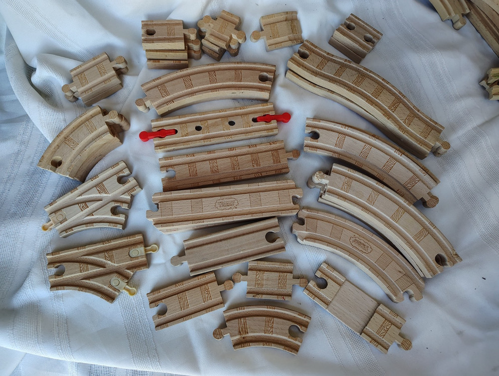 Huge Lot 50 Thomas & Friends Wooden Railway Track Curve Straight