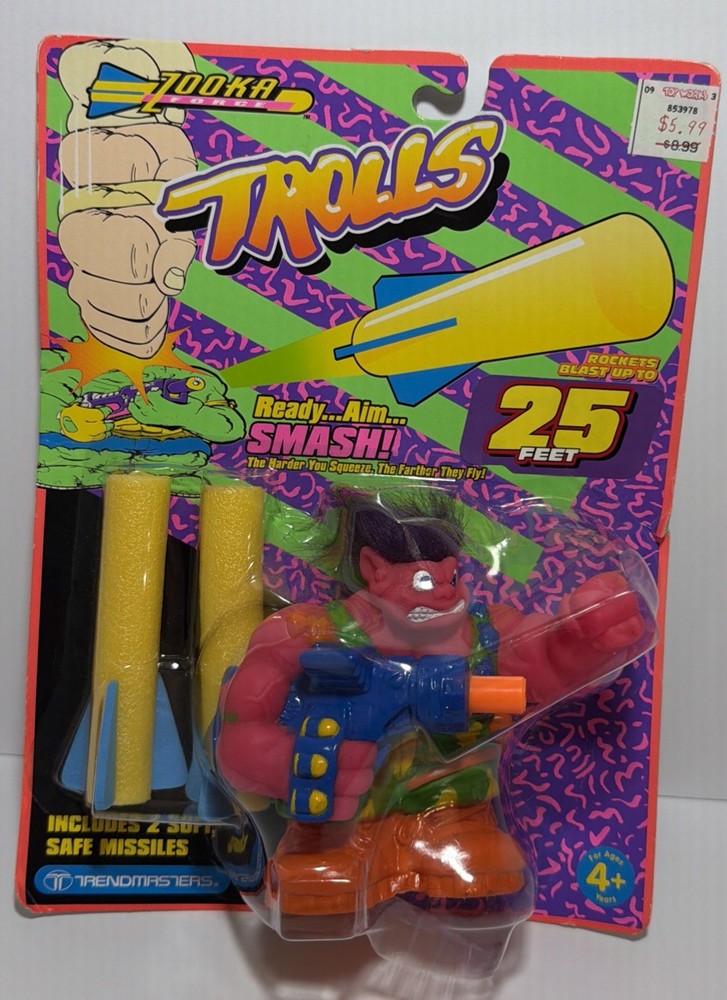 Vintage Trendmasters Zooka Force Trolls Red Troll Figure Purple Hair 90s Rare