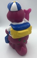 1992 Barney Purple Dinosaur Coin Piggy Bank With Plug Back to School