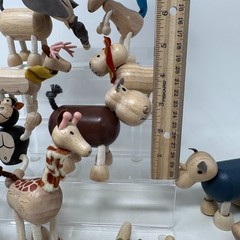 Animalz Wooden Bendable Animal Figures Lot Elephant More Set of 13