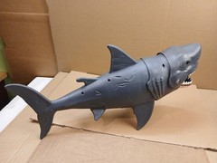 Vintage 15″ Long Great White Shark Snapping Head Moving Toy Parts & Repair Only