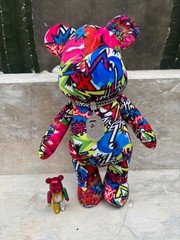 BAPE x BEARBRICK 400% Camo Plush Doll (with chain) – Pink / Blue / Green