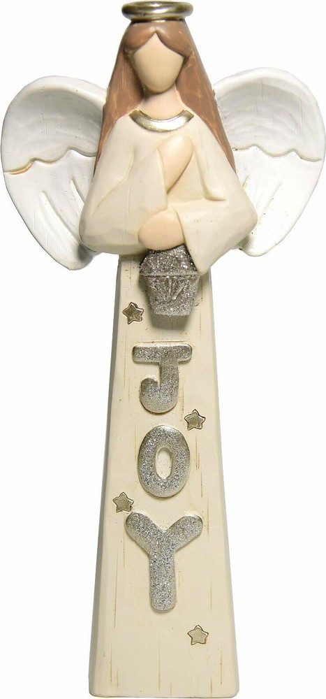 Holy Land Market Resin Joy Angel – Decorated with Stars – Medium ( 14.7 cm –