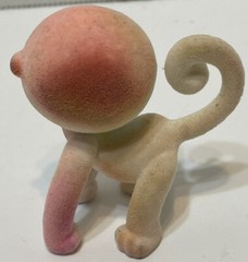Crayola Pink and White Flocked Mini Monkey Toy 2.25 Inches Rare
