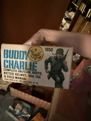 Marx Buddy Charlie 1850 Green Military Action Figure w/ Box, Dog Tag & Manual