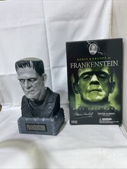Frankenstein Bust Coin Bank Boris Karloff Silver Screen Version X-Plus 11.5”