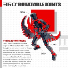 T13 3D Action Figure Set Assembly Completed,Dummy Robot Titan 13 Action Figur…