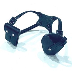 SU-GA-S-BK: 1/12 Black Shoulder Gun Holster (Gun & Ammo) for Mezco Slim Body