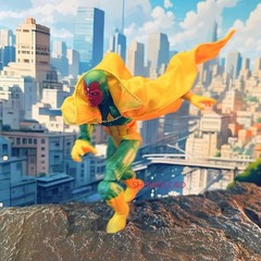 1/12 Custom Yellow Wired Cape Cloak For 6” ML Vision Action Figure（No Figure）