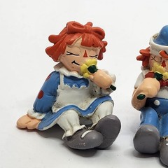 Vintage Raggedy Ann & Andy PVC Figures X3 1981 W Berrie 2.5″ COL-5053