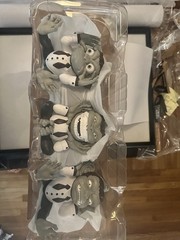 Ron English More Evil Monkeys 6″ Set 3 Gray Monotone Vinyl Art Toy EACH SIGNED!