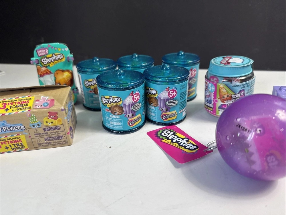 Lot Of 5 2014 SHOPKINS FOOD FAIR CIB Blind Pack Candy Jars Rare. S3 And Randoms