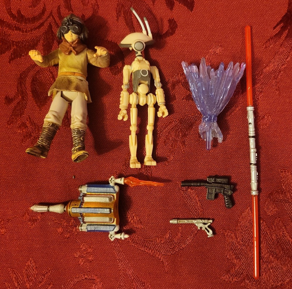Kenner Star Wars Accessory Lot with Pod Racer Anakin and Pit Droid